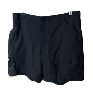 LL BEAN Athletic Shorts Black Mens Size Large Nylon Active Missing Pocket Zipper